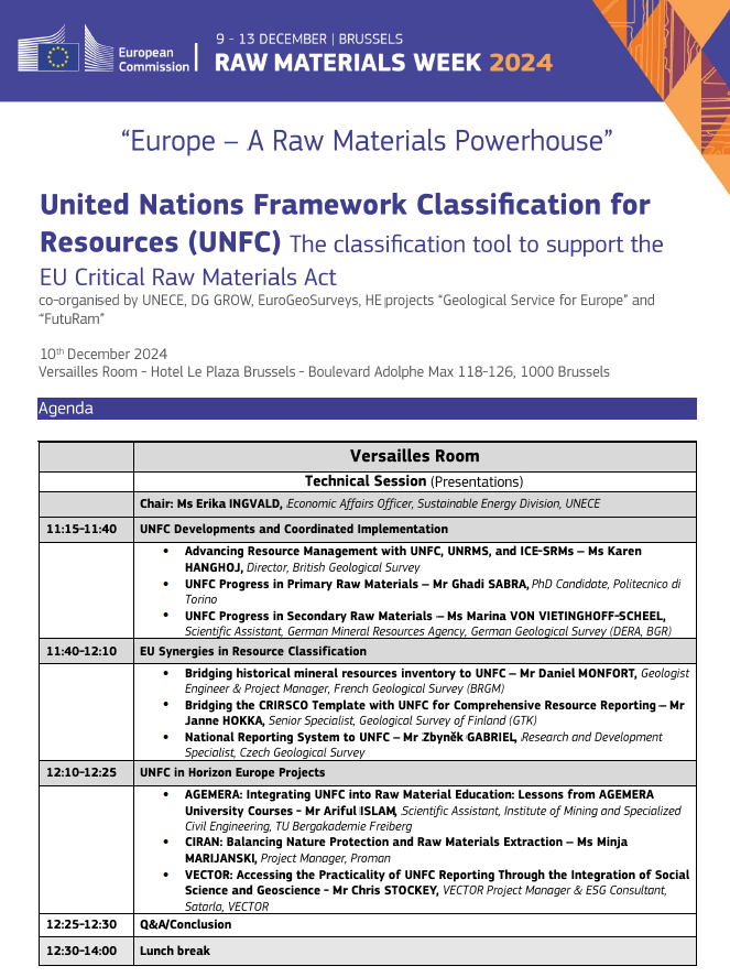 Program UNECE session RMW 2024 with participation of CIRAN